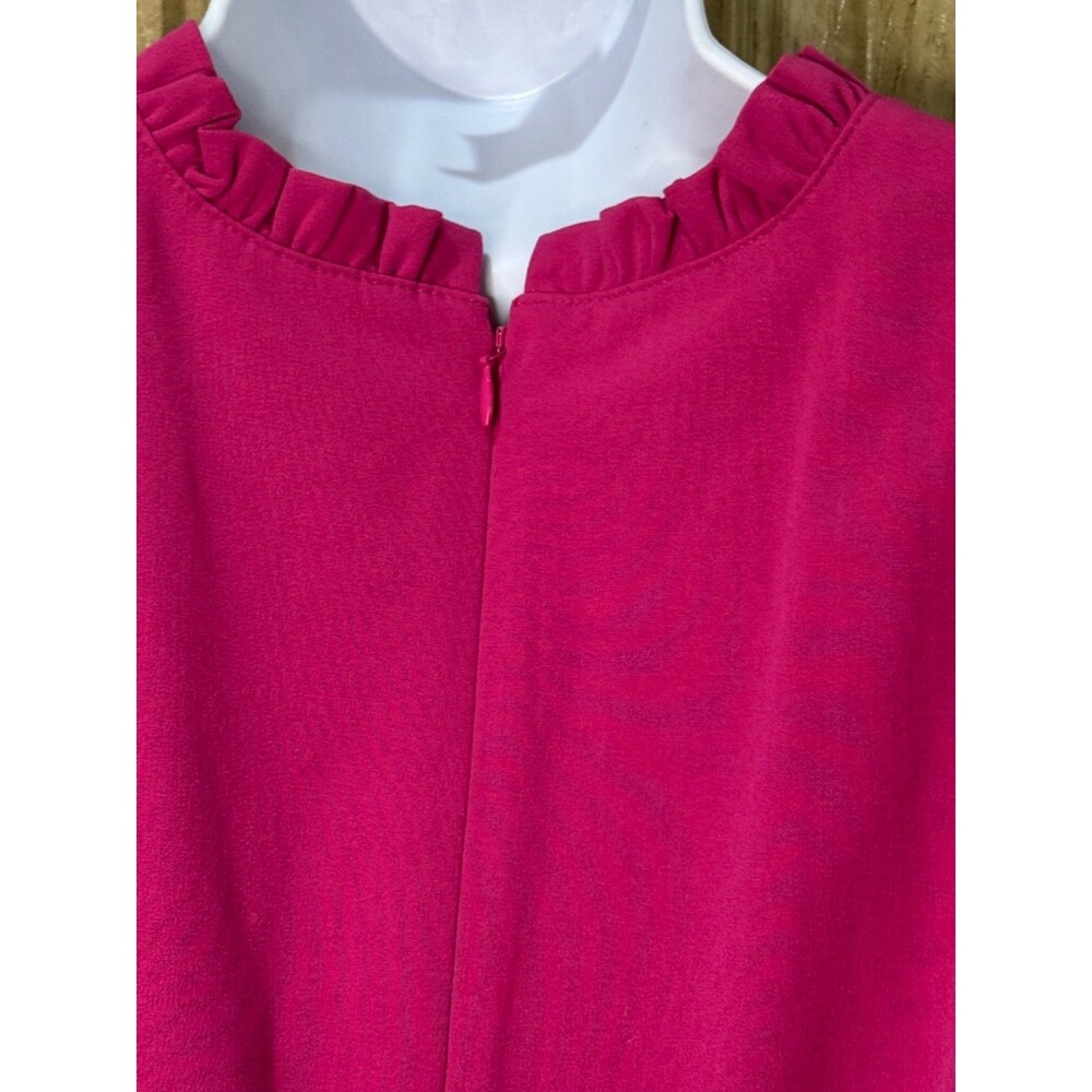 J Crew size 10 dress in pink Fuchsia lined Work Career Ruffle - Picture 3 of 10